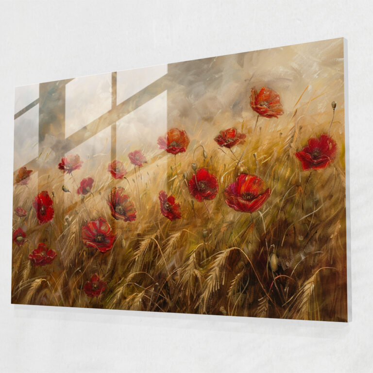 Claude Monet Wheat Field Glass Wall Art - Claude Monet, Glass Wall Art, Modern Art, Wall Decoration