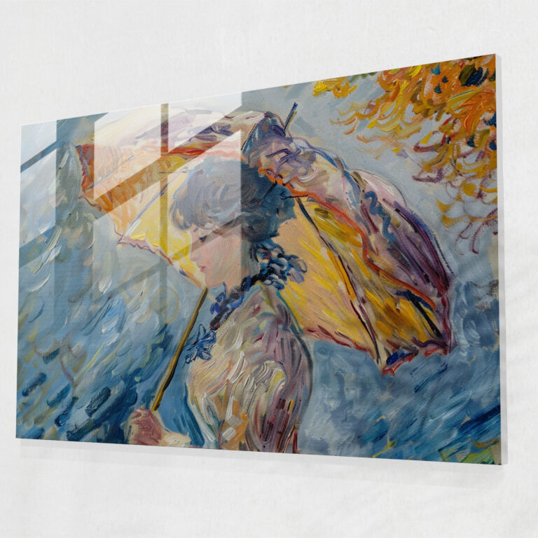 Claude Monet Woman With A Parasol Glass Wall Art - Claude Monet, Claude Monet, Glass Wall Art, Home Decoration