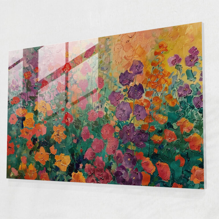 Vibrant Garden Glass Wall Art - Claude Monet, Wall Decoration, Modern Art, Glass Art