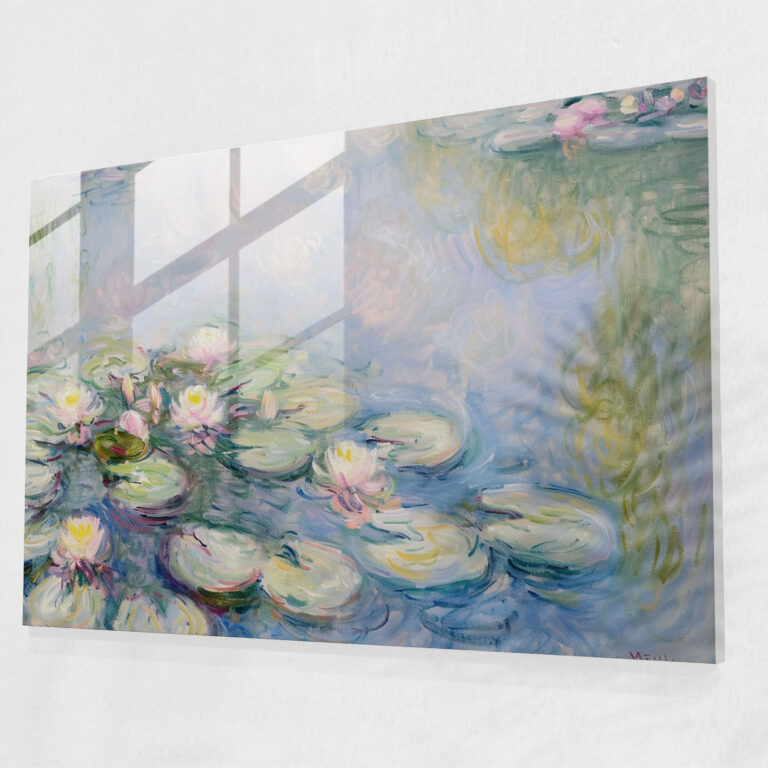 Claude Monet Water Lilies Glass Print - Claude Monet, Claude Monet, Glass Wall Art, Modern Art