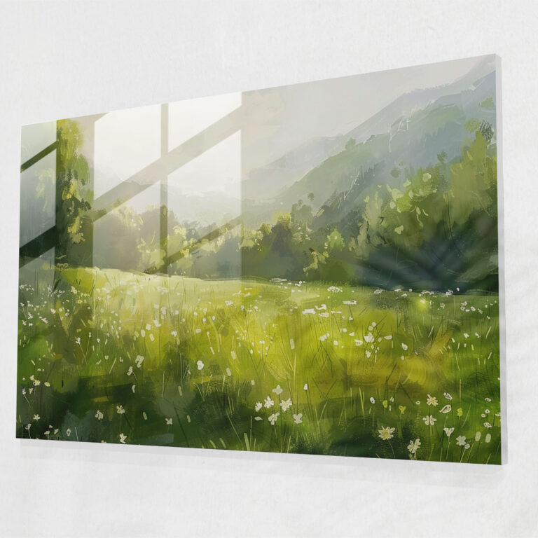 Sunlit Meadow Glass Wall Art - Claude Monet, Meadow Scene, Glass Art, Glass Print