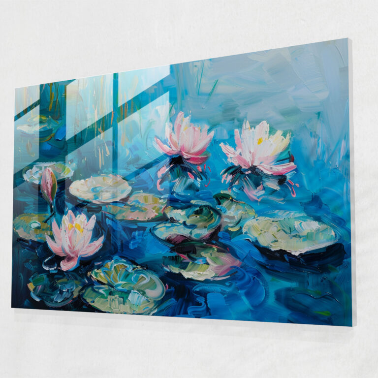 Claude Monet Water Lilies Glass Print - Claude Monet, Claude Monet, Glass Print, Glass Wall Art