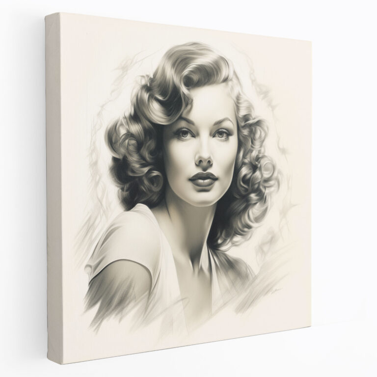 Classic Wall Art: Enigmatic Woman Portrait - Classic, Canvas, Mystery, Canvas Wall Art