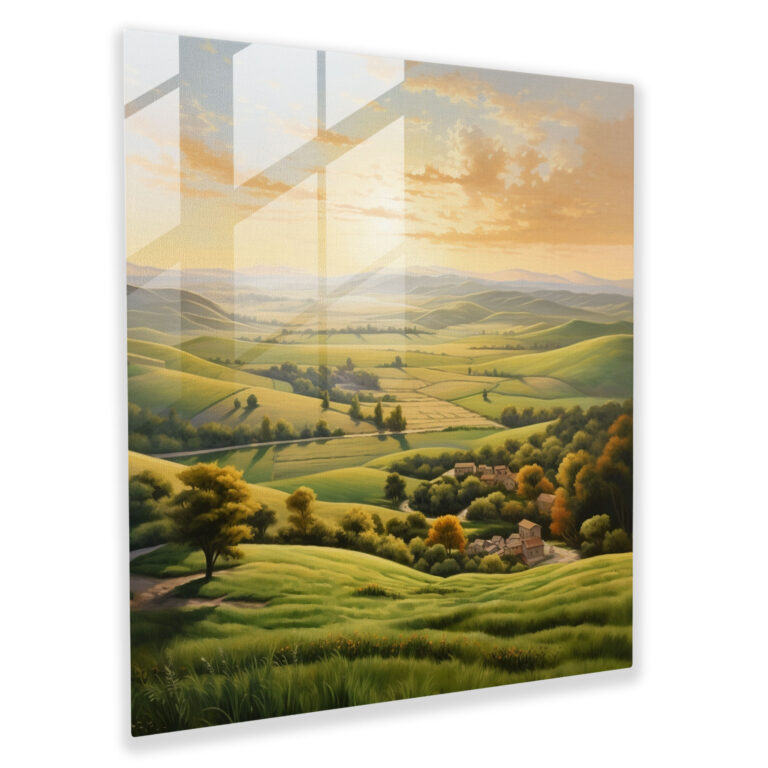 Classic Countryside Glass Print - Classic, Home Decoration, Wall Decoration, Glass Art