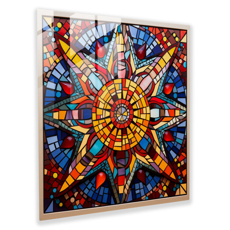 Classic Glass Print - Intricate Mosaic Pattern - Classic, Mosaic Artwork, Glass Print, Classic