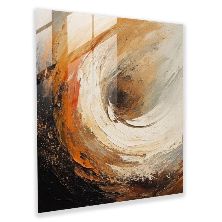 Coffee Swirl Abstract Glass Print - Coffee, Home Decoration, Coffee Swirl Abstract Glass Print, Abstract Expressionist Artwork