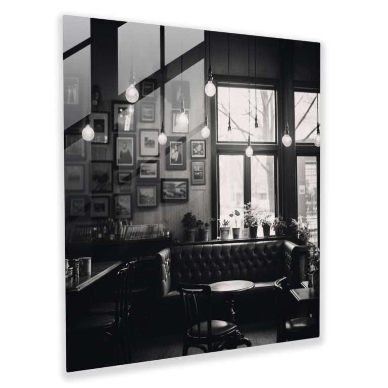 Vintage Coffee Shop Glass Print - Coffee, Glass Wall Art, Coffee, Wall Decoration