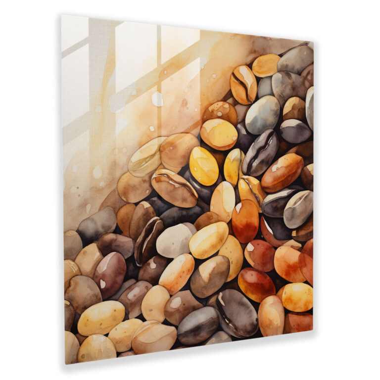 Coffee Beans Glass Print - Coffee, Brown, Glass Print, Textured