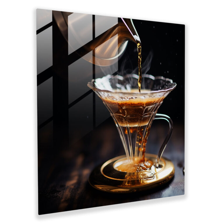 Coffee Pour-Over Glass Print - Coffee, Glass Print, Glass Wall Art, Refined