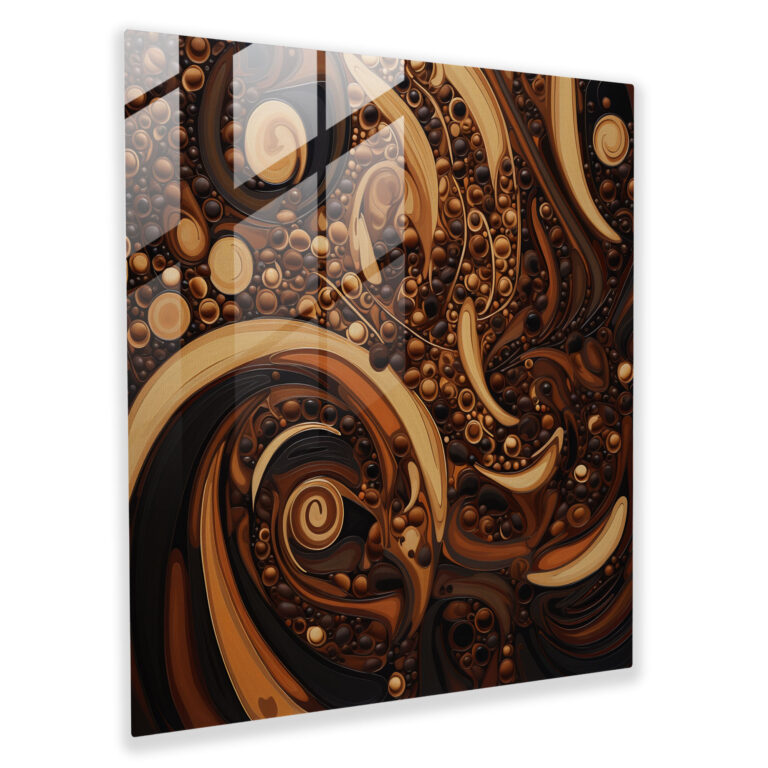Swirling Coffee Beans Glass Print - Coffee, Coffee, Home Decoration, Coffee Beans