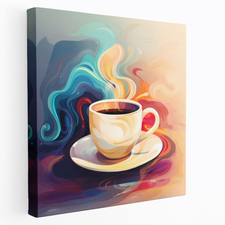 Coffee Canvas Print Wall Art - Coffee, Elegance, Coffee Cup, Digital Art