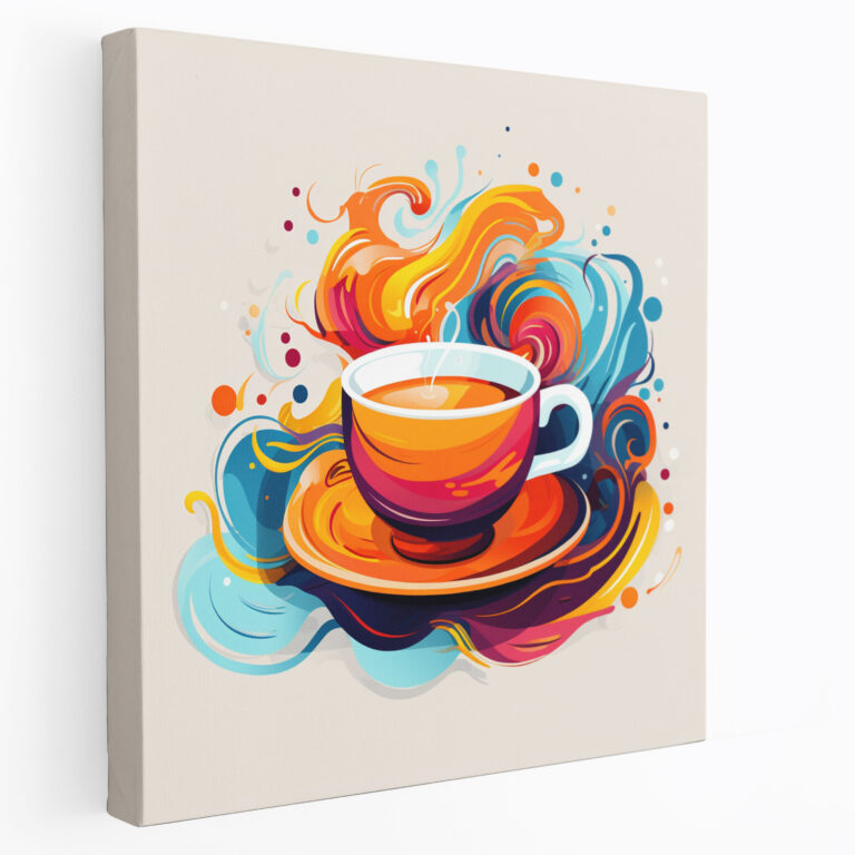 Coffee Canvas Print - Coffee, Coffee Canvas Print, Coffee Cup Illustration, Home Decoration