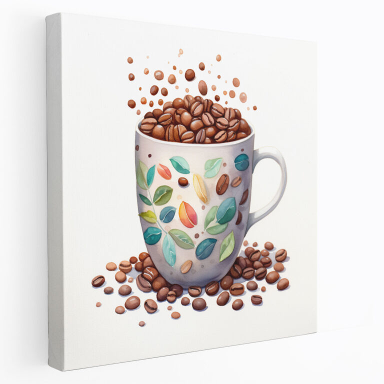 Coffee Wall Art - Coffee, Canvas Print, Cheerful Coffee Mug, Coffee Wall Art