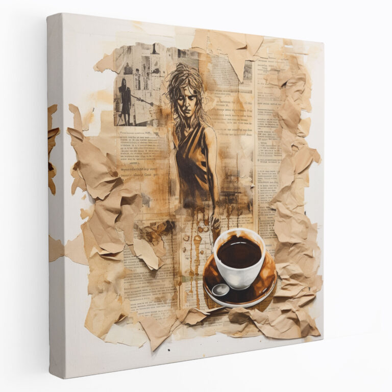 Coffee Wall Decoration - Coffee, Wall Art, Surreal Mixed-Media Artwork, Canvas Print