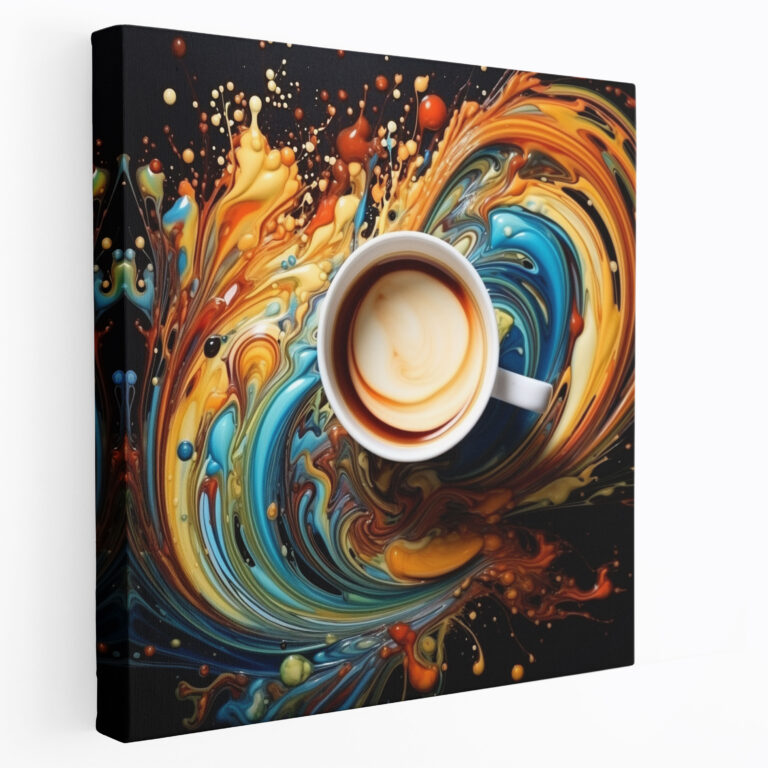 Coffee Wall Decoration - Abstract Coffee Swirls - Coffee, Vibrant Colors, Canvas, Wall Art