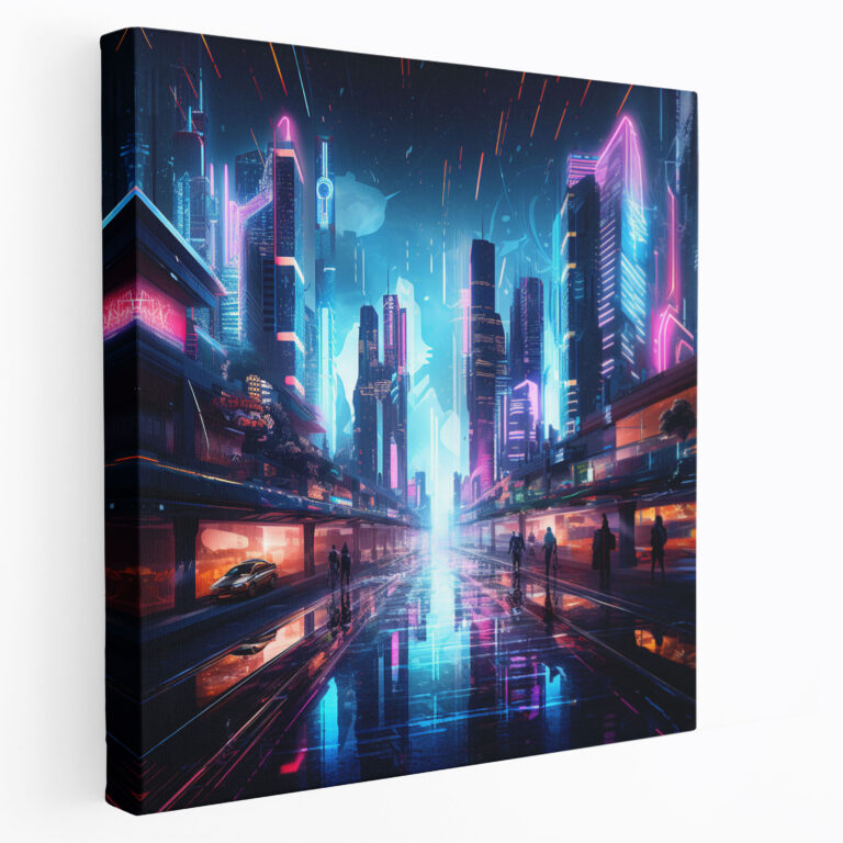 Cool City Lights Wall Art - Cool, Cool, Home Decoration, Canvas