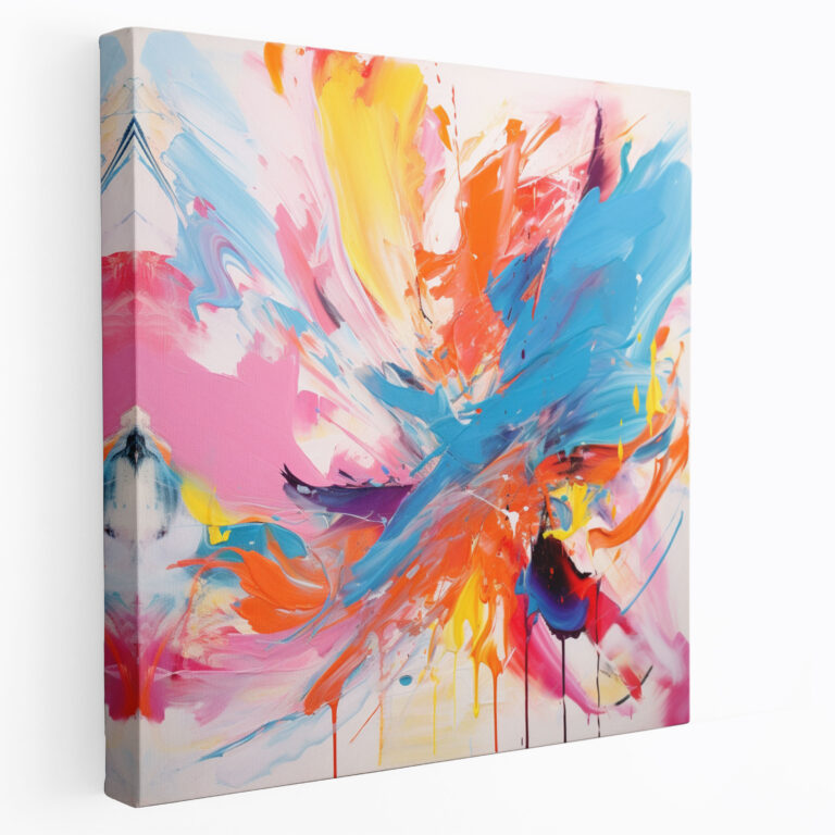Cool Canvas Print: Expressive Frenzy - Cool, Wall Art, Canvas Wall Art, Vibrant Colors