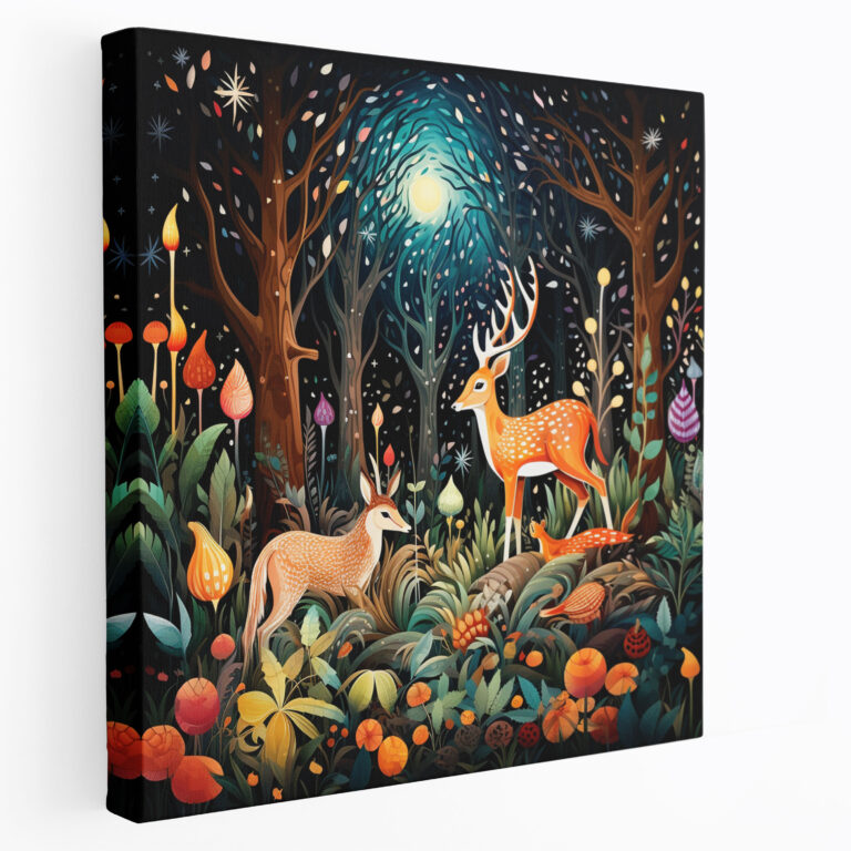 Cool Canvas Print - Whimsical Animal Forest Wall Art - Cool, Canvas Wall Art, Imagination, Home Decoration