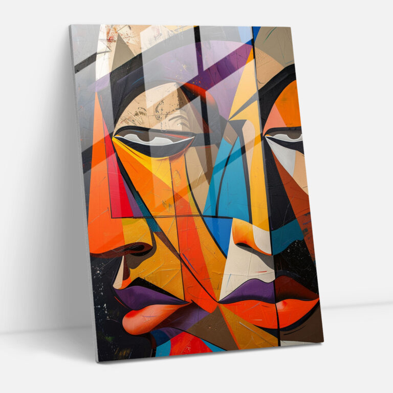 Bold Lines Cubism Wall Decoration - Cubism, Glass Print, Glass Wall Art, Wall Decoration