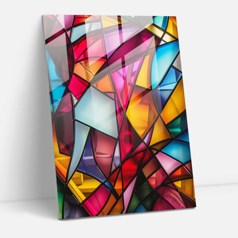 Dynamic Lines Cubism Glass Art - Cubism, Modern Art, Glass Print, Cubism