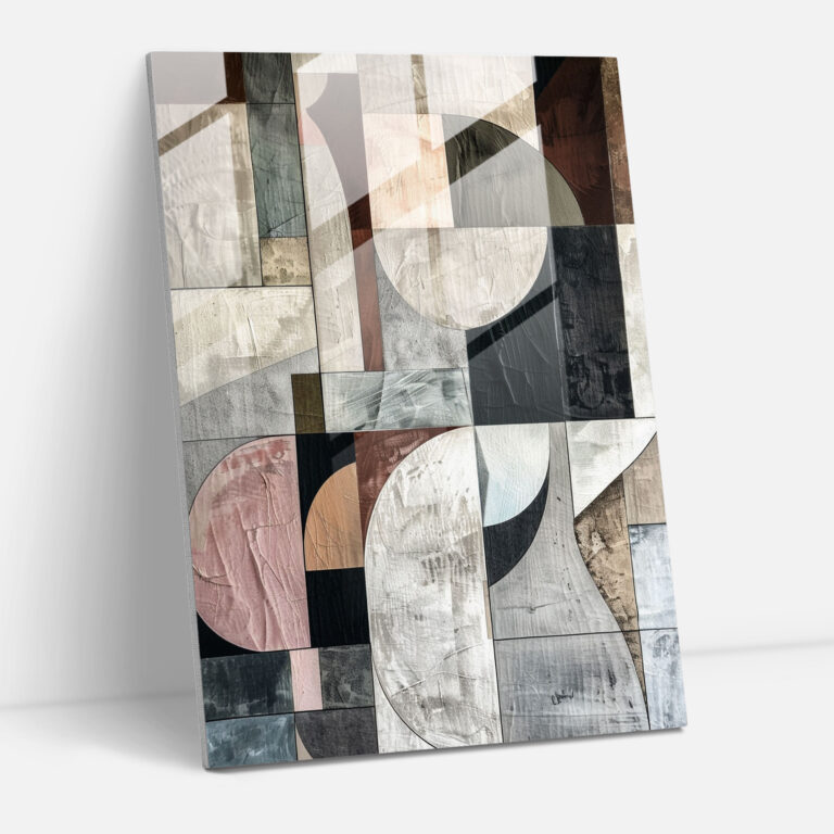 Muted Tones Cubism Wall Decoration - Cubism, Glass Wall Art, Modern Art, Wall Decoration