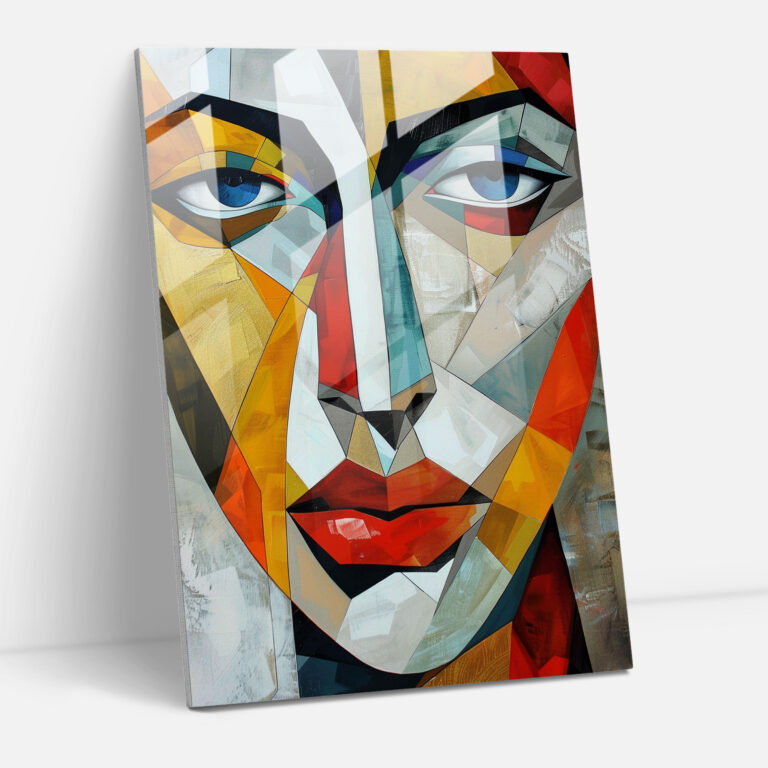 Overlapping Shapes Cubism Modern Art - Cubism, Wall Decoration, Glass Wall Art, Glass Print