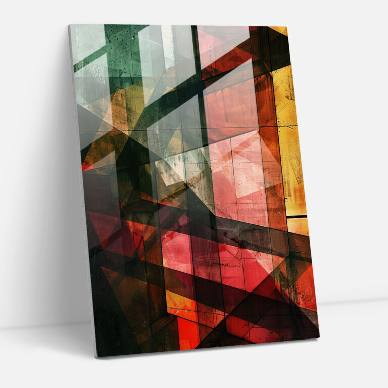 Cubism Glass Print Abstract Geometric Shapes Wall Art - Cubism, Abstract Geometric Shapes, Glass Print, Modern Art