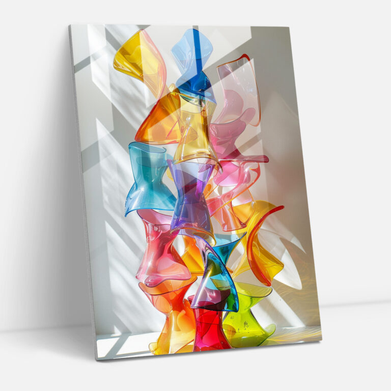 Cubism Glass Art Multidimensional Shapes Wall Decor - Cubism, Modern Art, Wall Decoration, Glass Wall Art