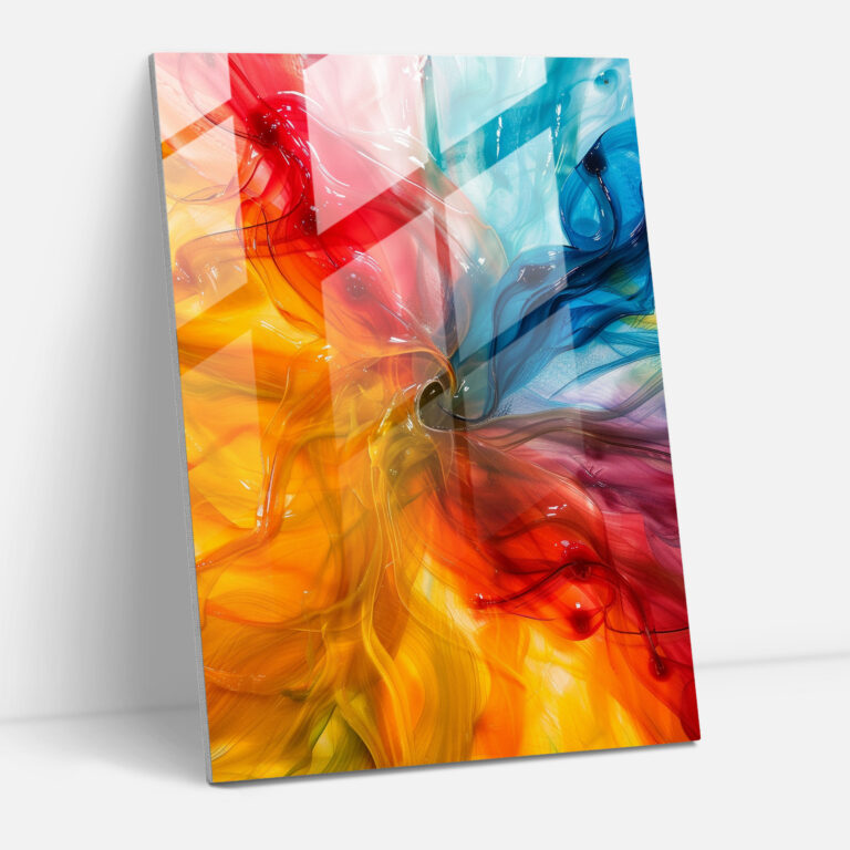 Cubism Glass Wall Art Vibrant Colors And Movement - Cubism, Modern Art, Home Decoration, Glass Print