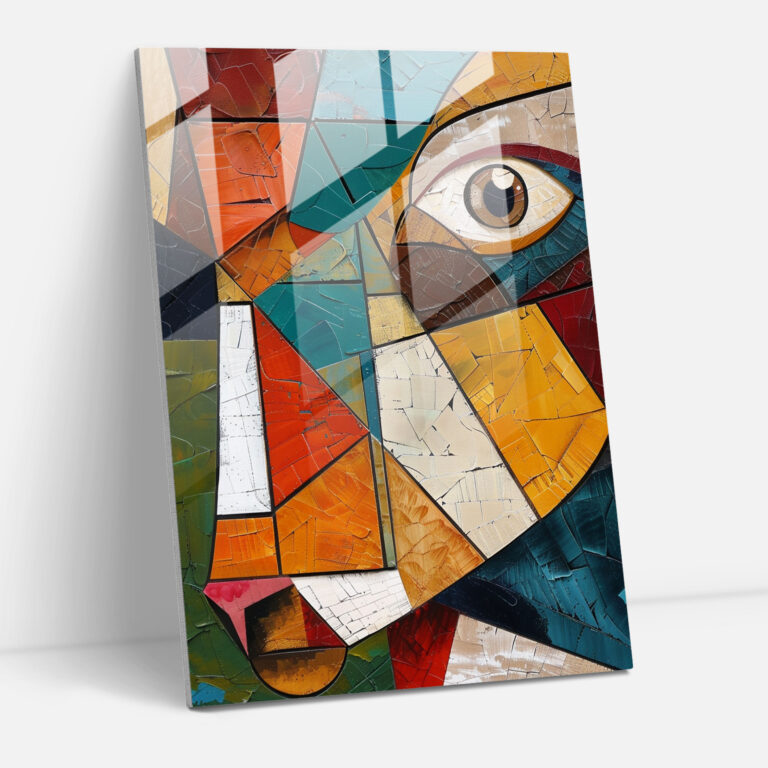 Cubism Home Decoration Cubist Animal Portrait Glass Print - Cubism, Glass Wall Art, Cubism, Home Decoration