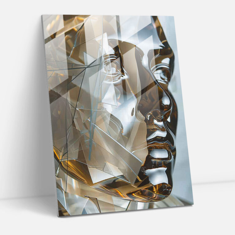 3D Overlapping Shapes Cubism Glass Art - Cubism, Glass Art, Cubism, Wall Decoration