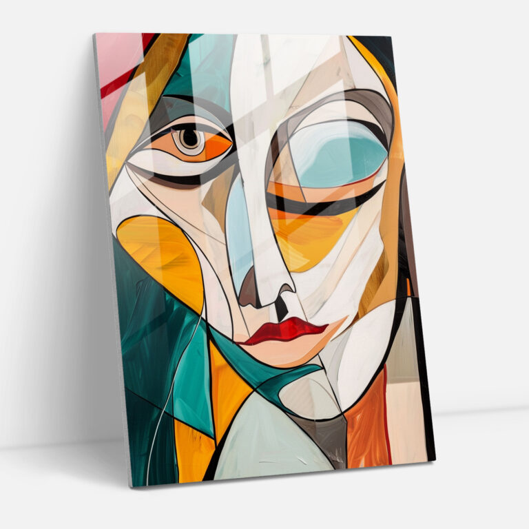 Bold Lines Cubism Modern Art - Cubism, Glass Wall Art, Cubism, Modern Art
