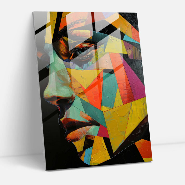 Distorted Portraits Cubism Home Decoration - Cubism, Modern Art, Cubism, Glass Print