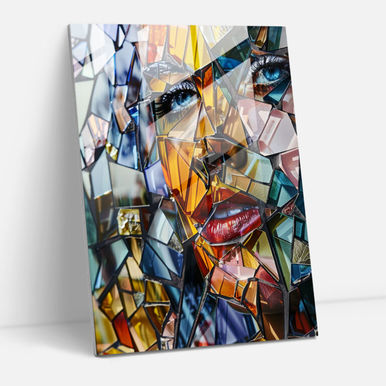 Fragmented Perspectives Cubism Glass Wall Art - Cubism, Glass Wall Art, Home Decoration, Modern Art