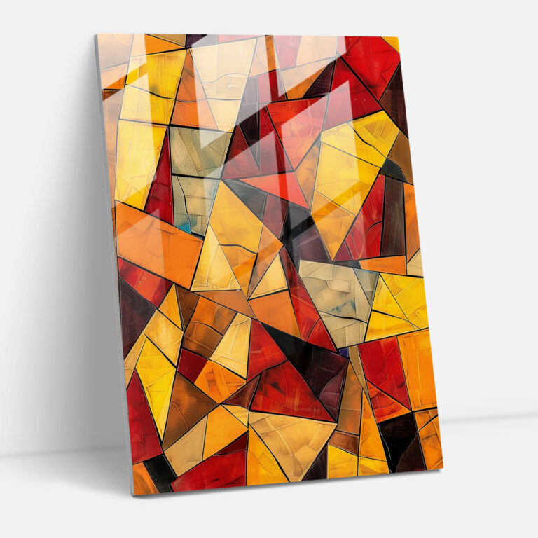 Abstract Patterns Cubism Home Decoration - Cubism, Cubism, Glass Print, Home Decoration