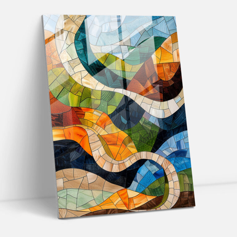 Fragmented Landscapes Cubism Glass Wall Art - Cubism, Cubism, Wall Decoration, Glass Wall Art