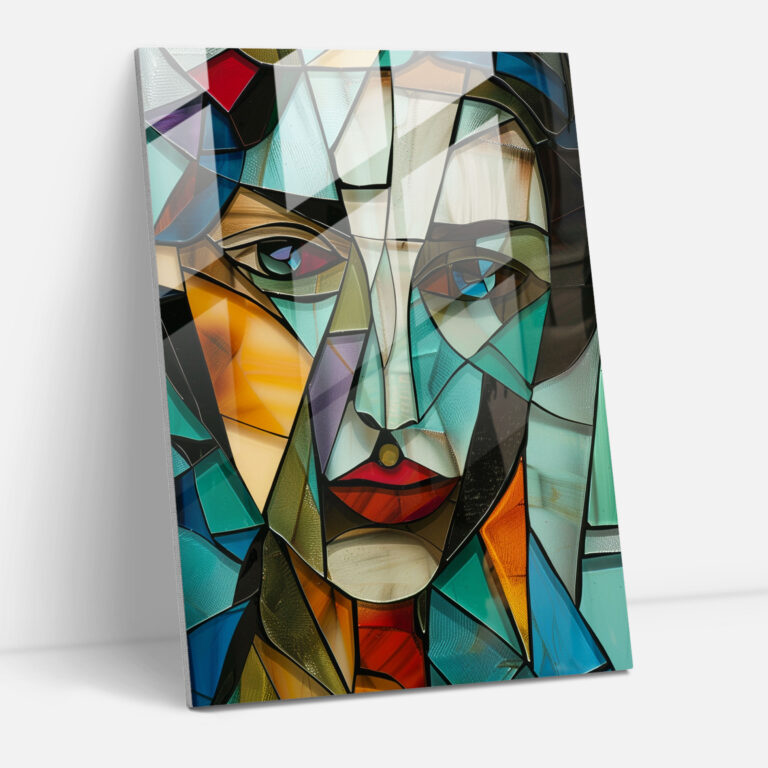Cubism Woman Portrait Glass Wall Art - Cubism, Home Decoration, Wall Decoration, Modern Art