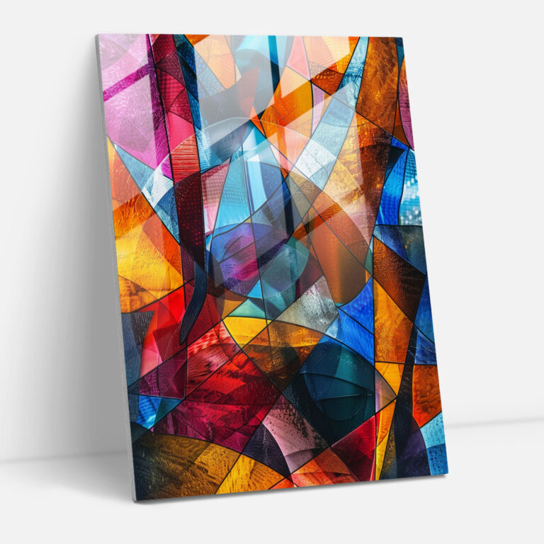 Cubism Geometric Glass Print - Cubism, Cubism, Wall Decoration, Glass Wall Art