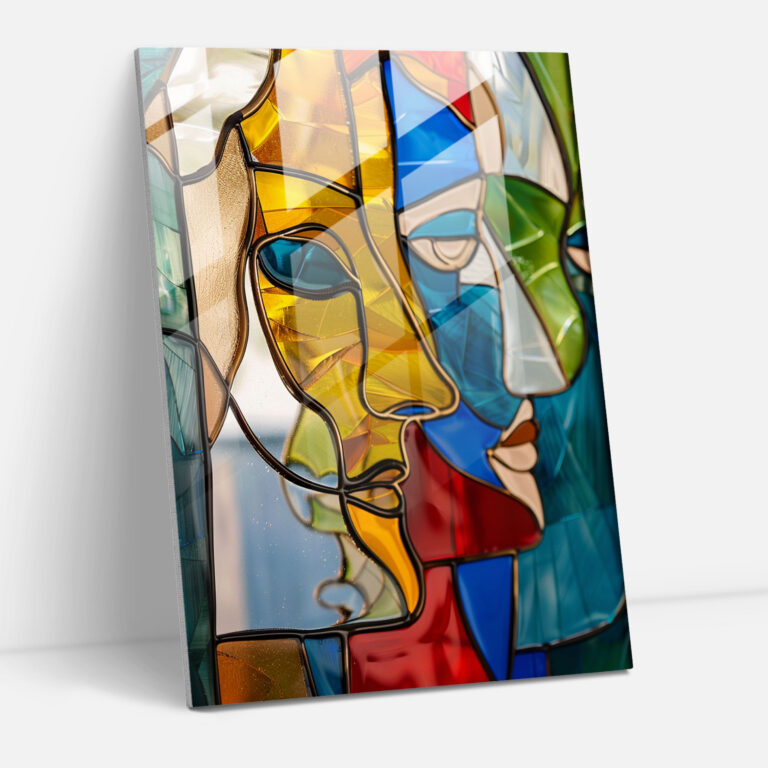Cubism Faces Glass Wall Art - Cubism, Cubism, Glass Wall Art, Modern Art