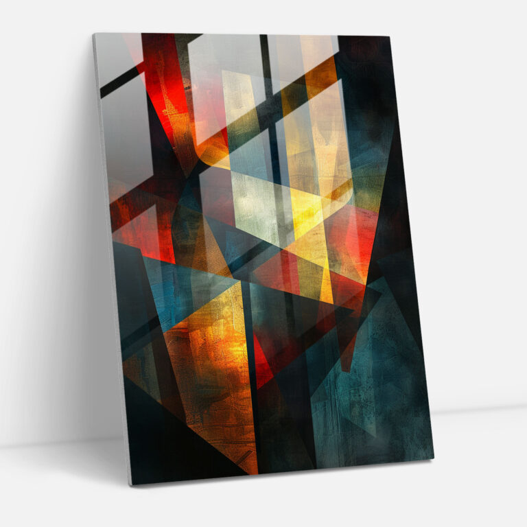 Light And Shadow Cubism Glass Art - Cubism, Cubism, Modern Art, Glass Print