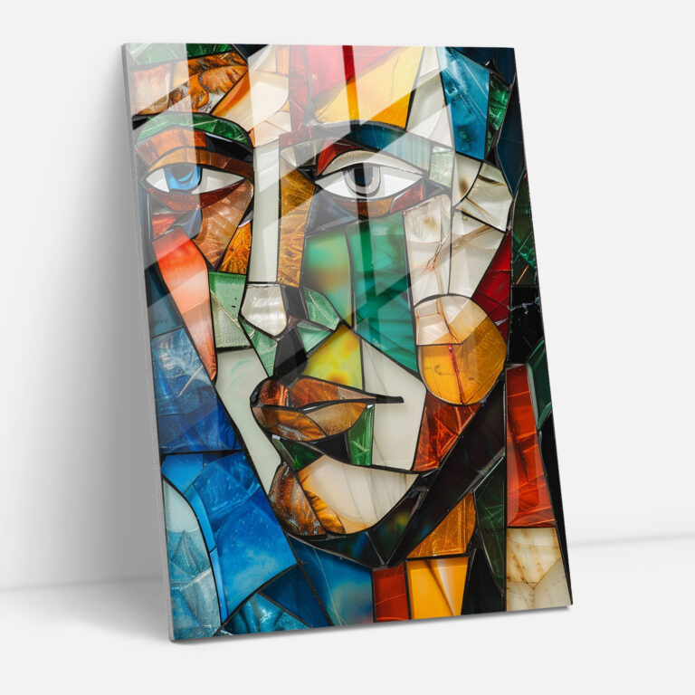 Cubist Portrait Glass Wall Art - Cubism, Modern Art, Glass Wall Art, Wall Decoration