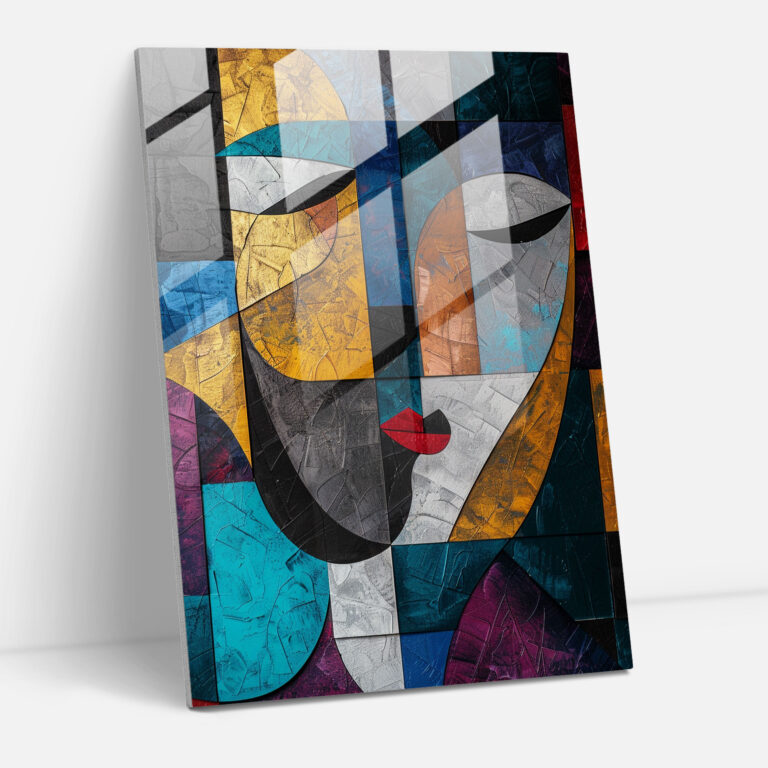 Geometric Cubism Wall Decoration - Cubism, Wall Decoration, Glass Art, Cubism