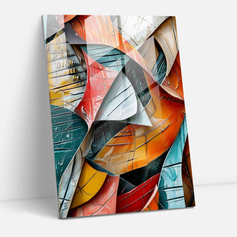 Sculptural Cubism Modern Art - Cubism, Cubism, Glass Print, Home Decoration