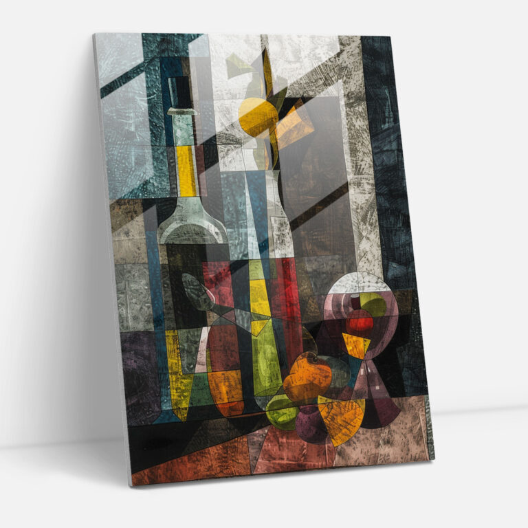 Cubism Still Life Glass Wall Decoration - Cubism, Modern Art, Glass Print, Wall Decoration