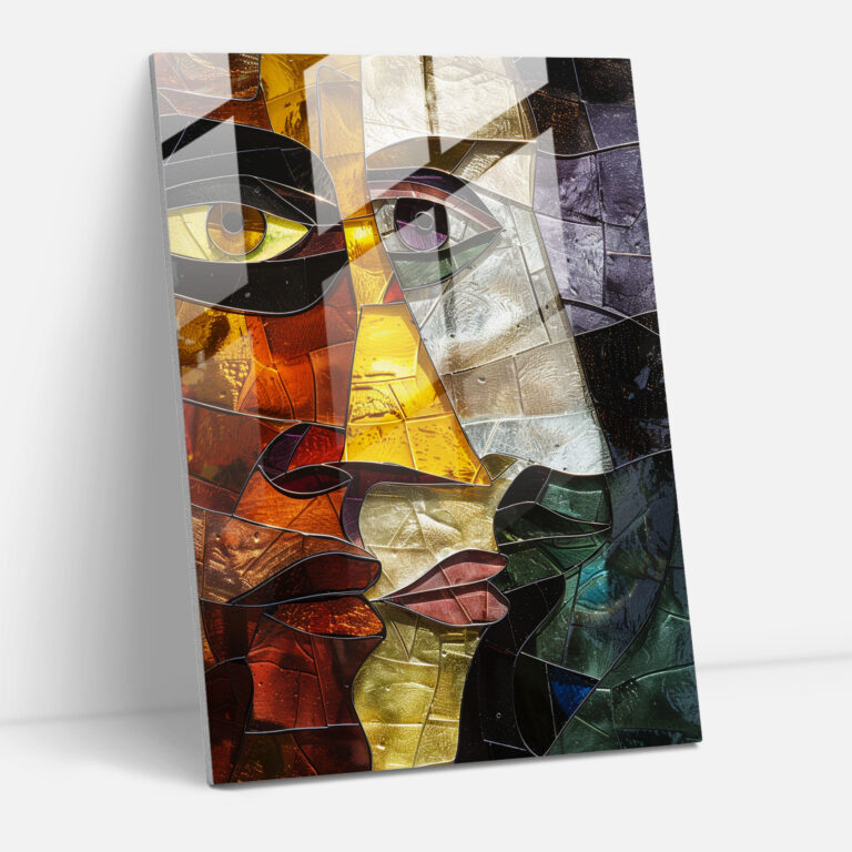 Cubism Abstract Figures Glass Art - Cubism, Glass Art, Glass Print, Glass Wall Art