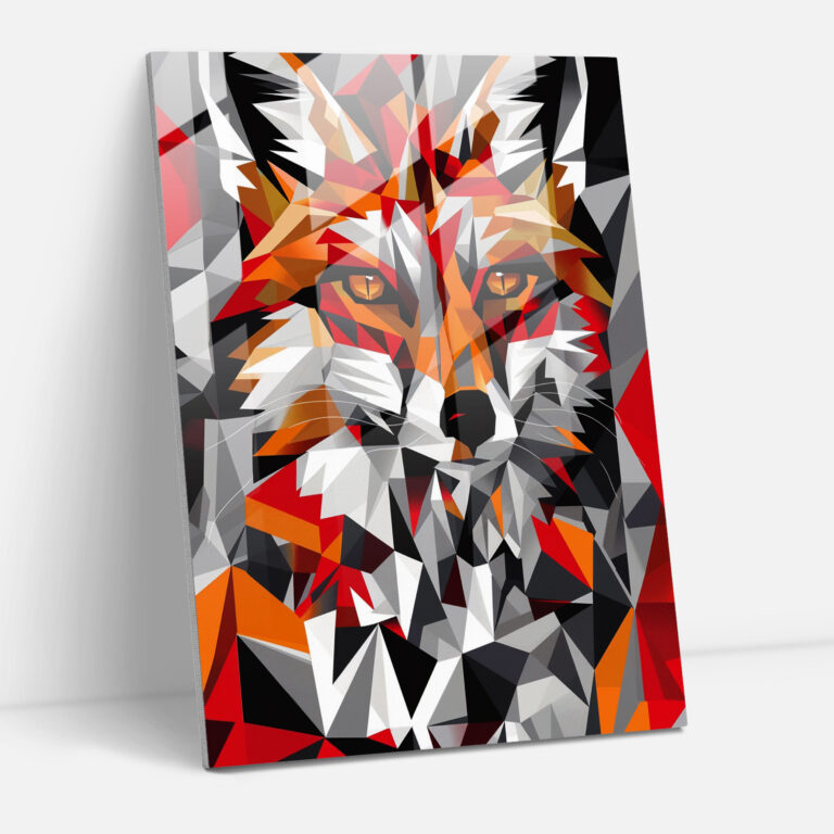 Cubism Animal Portraits Glass Print - Cubism, Home Decoration, Modern Art, Glass Wall Art