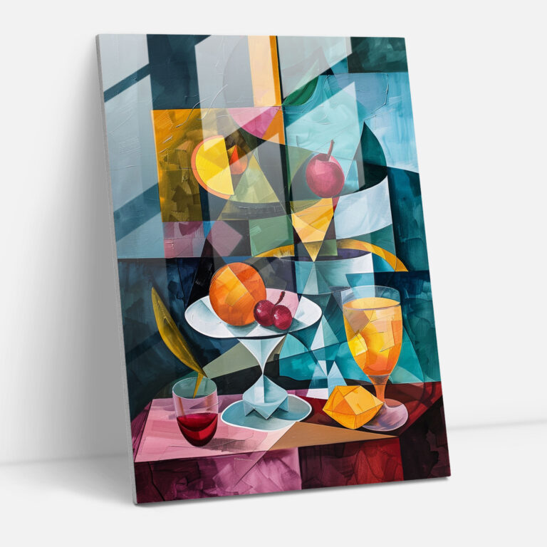 Cubism Still Life Glass Wall Decoration - Cubism, Glass Print, Cubism, Wall Decoration