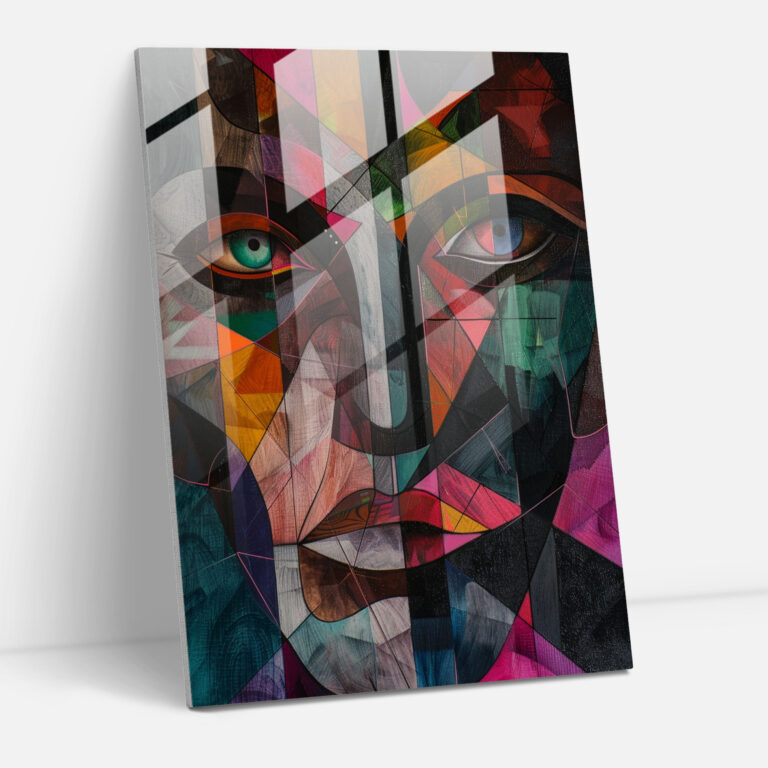 Cubism Glass Art Wall Decoration - Cubism, Home Decoration, Figures, Modern Art