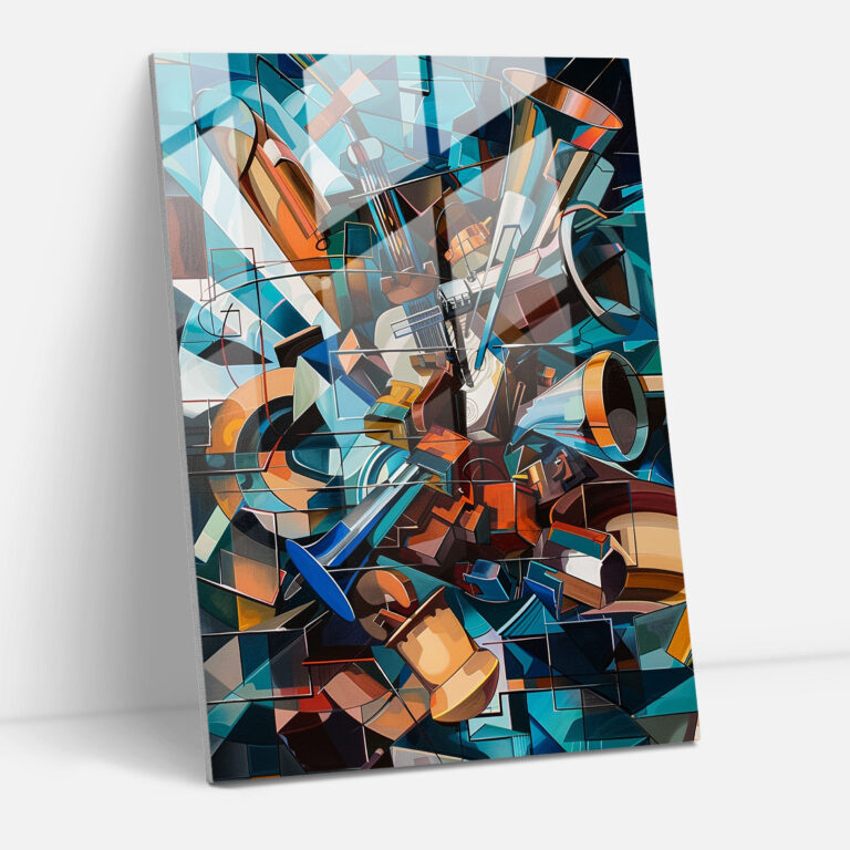 Cubism Glass Print Modern Art - Cubism, Glass Wall Art, Wall Decoration, Modern Art