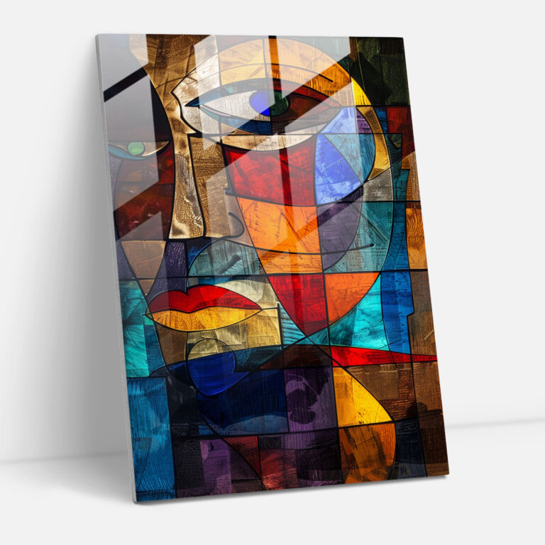 Cubism Abstract Glass Print - Cubism, Modern Art, Glass Print, Cubism